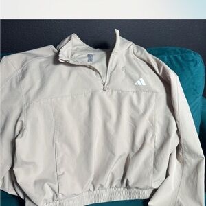 Adidas Off-White Quarter-Zip Jacket